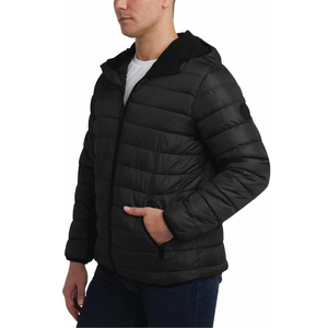 High Quality Men's Winter Puffer Jacket Custom Stand Collar with Hood Long Zipper Closure Casual Style Warm Outwear - Product Image 1