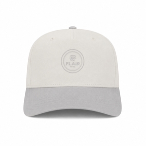 Casquette de baseball bicolore haut de gamme – Casquette snapback réglable blanche et grise avec logo brodé |   Casquette de sport personnalisée - Product Image 2