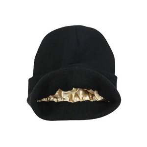 Bonnet en tricot unisexe de couleur unie, 100% acrylique, avec revers, style décontracté pour adultes, vert olive - Product Image 2