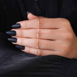 Pulsera de Lujo de Oro Amarillo de 14K con Moissanita de Corte Redondo para Mujer, 0.52ct, 5 Piedras, Regalo de Joyería para Aniversario - Product Image 1