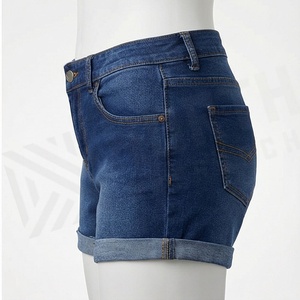 Shorts en jean classiques pour femmes, taille large, en coton, style estival décontracté, streetwear, couleur personnalisable, vêtement élégant - Product Image 3