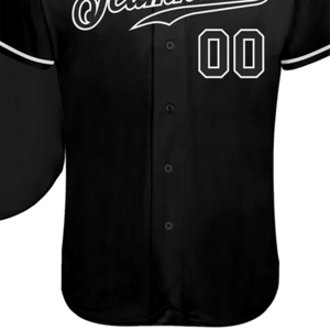 Camiseta de béisbol negra con cuello en V de tela de malla de alto rendimiento, personalizada por sublimación, precio de fábrica - Product Image 2