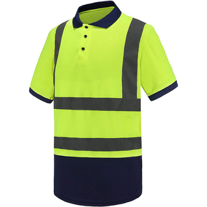 Chemises polo de sécurité à haute visibilité réfléchissantes, vêtements de travail respirants, 100% polyester, couleur et logo personnalisables pour hommes, route - Product Image 1