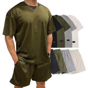 Ensemble de jogging pour hommes, vêtements de sport personnalisés, chemises et shorts 100% polyester, ensemble court 2 pièces, survêtements en mesh pour hommes - Product Image 6