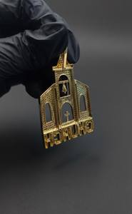 Colgante de Moissanita con Diseño Religioso de Iglesia, Joyería Hip Hop Chapada en Oro de 14K con Plata 925, Regalo de Joyería Fina para Amigos - Product Image 3