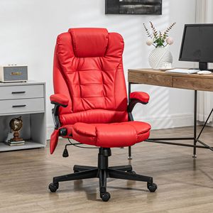 Sedia da Ufficio Massaggiante Riscaldata con 6 Punti di Vibrazione, Reclinabile, con Braccioli e Telecomando, in Materiale PU e Nylon - Product Image 2