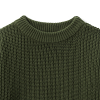 CRAZIGOODS Sweater Bayi Ramah Lingkungan untuk Musim Dingin 100% Katun Rajutan Komputer Kerah Bulat Unisex untuk Bayi dan Balita Warna Solid