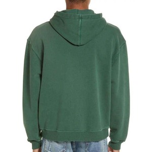 Sweat-shirt à capuche vert pour homme, coupe classique, décontracté, en molleton de coton, couleur unie, pour l'automne, avec poche, tricoté, manches longues, pour adultes - Product Image 2