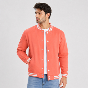 Chaqueta Varsity de Lona Premium Personalizada con Cuello Alto, Nombre Personalizado en la Parte Delantera, Corte Clásico, Estilo Icónico y Acogedor, Servicio OEM - Product Image 1