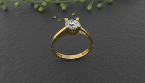 Anillo Solitario Catedral de Oro 10k Hecho a Mano, Directo de Fábrica, Anillo de Compromiso con Diamante Cultivado en Laboratorio VVS1 para Mujer, Proveedor de Joyería Personalizada - Product Image 4