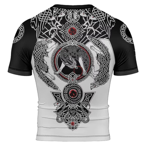 2026 Custom Men's Stretch Knitted 100% Polyester 150GSM Durable Quick Dry Wrestling Set Digital <b>Print</b> Custom Rash Guard - Product Image 3