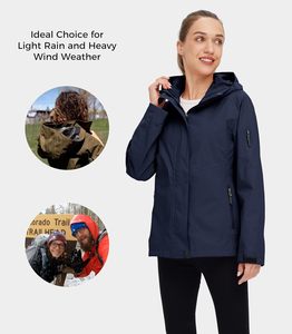 <b>Pink</b> Hooded Windbreaker <b>Jacket</b> Unisex <b>Waterproof</b> Sporty Zipper Closure Solid Color Regular Fit Winter Outdoor Wear - Product Image 4