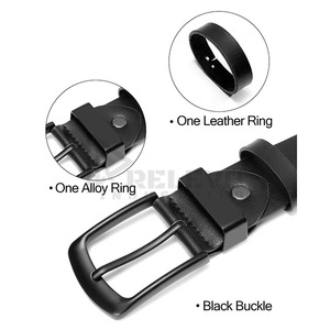 Cinturón de Cuero Vacuno para Hombre, Hebilla Clásica, Correa Ajustable, Duradero, Informal, Formal, Cómodo para Uso Diario - Product Image 2