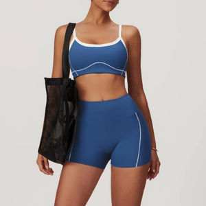 Ensemble de yoga pour femmes le plus vendu, sur mesure, à motif uni, léger et disponible en grandes tailles, avec design sans manches - Product Image 1