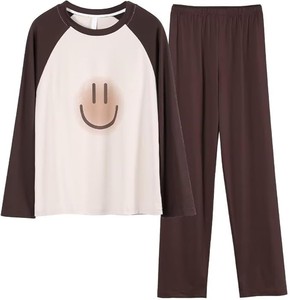 Vêtements de nuit pour femmes, logo personnalisé imprimé, chemise de nuit en coton modal vierge, respirante, décontractée, ensemble de vêtements de maison pour femmes - Product Image 2