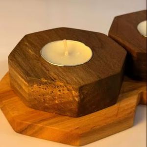 New wooden candle holder single pcs handmade Indian artisan <b>top</b> seller premium <b>table</b> <b>decor</b> home <b>decor</b> - Product Image 1