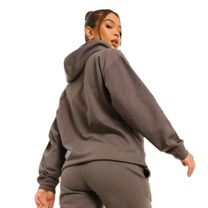 High Quality Customized Women's Heavyweight 100% Cotton Solid Breathable Tracksuit <b>Stacked</b> Sweat Suit Hoodies Sweatshirts Design - Product Image 6
