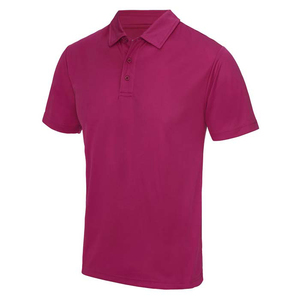 Polos de manga larga para hombre, color rosa claro, 100% algodón peinado, polos de golf personalizados, camiseta polo con frente liso. - Product Image 4