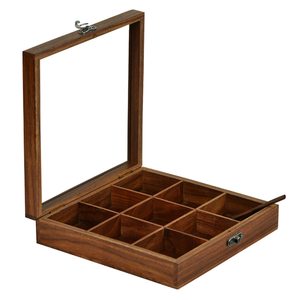 Boîte à épices carrée en bois de haute qualité, best-seller, avec cuillère, contenant Masala Dabba, couleur personnalisée, design durable, écologique - Product Image 6