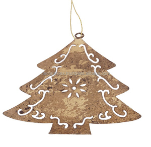 Ornements en métal d'arbre de finition dorée de nouveau style d'ornements de lanterne décoratifs de festival de fer et d'or et d'argent - Product Image 1