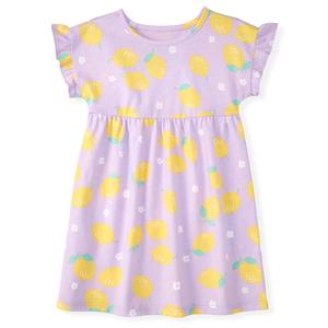 Ensemble 2 pièces décontracté en coton doux pour bébé et petite fille : Robe à manches courtes et short cycliste – Tenue d'automne pour la maison – Personnalisable OEM - Product Image 2