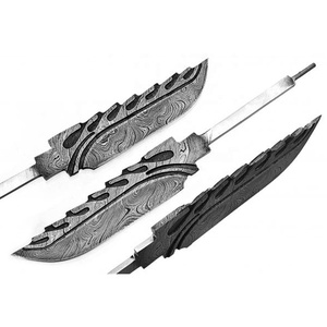 Lames de couteau de chasse d'extérieur en acier Damas forgé à la main, motif torsadé, OEM personnalisé de haute qualité - Product Image 1