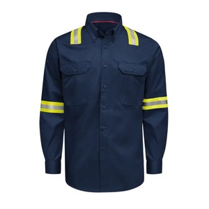 Chemises polo de sécurité à manches longues personnalisées de haute qualité, imperméables, coupe-vent, respirantes, en coton, vêtements de travail haute visibilité, bande réfléchissante, unisexe - Product Image 6