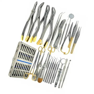 Kit de 25 Piezas de Instrumentos Quirúrgicos Dentales Orales de Acero Inoxidable Reutilizables, Elevadores y Pinzas de Extracción Manuales - Product Image 3