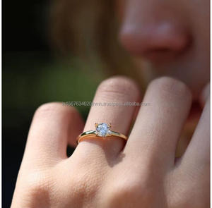 IGI/GIA Lab Grown Cut Diamond Vintage 14K Anillo de boda/compromiso amarillo Unisex Oro blanco fino para fiesta de aniversario-Worthy - Product Image 3