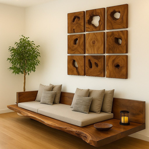 El Sofá Artesanal de Madera con Borde Natural - Product Image 1