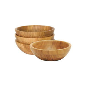 MÁS VENDIDO: Tazón Apilable de Bambú Ecológico, Hecho a Mano, Ligero, para Servir Ensaladas, Frutas, Bocadillos y Fiestas - Product Image 1