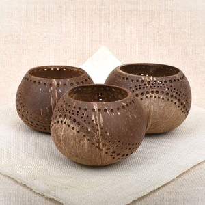 Home decor center pieces coconut shell candle <b>tealight</b> holder for display tea light <b>lantern</b> holders - Product Image 6