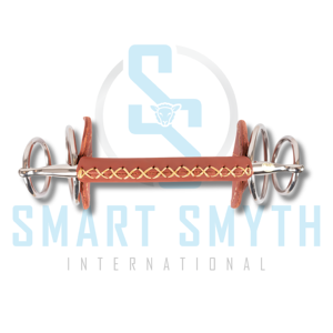 Bocado de acero inoxidable para caballo con protectores de cuero |   Bocado de Conducción para Caballos |   Equipo de Equitación - Product Image 2