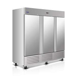 Réfrigérateur commercial ORIKOOL 81 pouces, 72 pieds cubes, en acier inoxydable, homologué ETL, réfrigérateur vertical à 3 portes solides, équipement de cuisine - Product Image 1