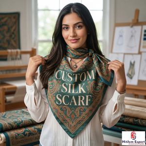 Foulard carré tendance imprimé sur mesure effet soie, châle de mode, fabricant et fournisseur de textiles OEM ODM à marque privée - Product Image 1