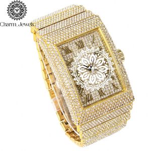 Reloj de Pulsera Rectangular Dorado de Lujo para Mujer Charm_Jewels con Esfera de Cristal, Movimiento de Cuarzo Analógico, Brazalete de Moda - Product Image 5