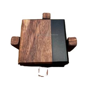 Posavasos de Madera Decorativos para Café y Té, Ecológicos, Cuadrados, 4 mm de Grosor, Personalizables en Tamaño y Color, Posavasos de Nogal de la Mejor Calidad, Venta en India - Product Image 2