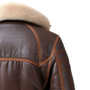 Abrigo de Cuero Genuino para Hombre, Venta al por Mayor, Ropa de Invierno Premium, Moda Motociclista, Mejor Precio de Fabricante - Product Image 4