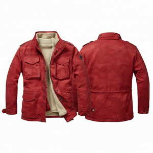 100% High Quality Trendy New Premium <b>Camo</b> Utility <b>Jacket</b> Multi Pocket Button Front Cotton Material Comfort Fit OEM ODM <b>Jackets</b> - Product Image 3