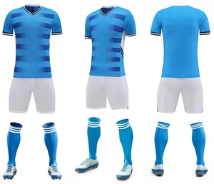 Maillots en polyester personnalisables OEM, tenues d'entraînement de football, uniformes de soccer, vêtements de football américain, shorts à blocs de couleur, séchage rapide - Product Image 4