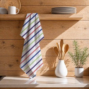 Essuie-tout de cuisine teint en fil, taille et logo personnalisés, qualité supérieure, doux et luxueux, pour usage en cuisine - Product Image 1