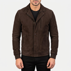 Vestes en cuir suédé véritable sur mesure pour les marques de mode, commande en gros, construction doublée en cuir suédé souple. - Product Image 2