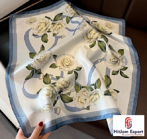 High Quality Custom Logo Satin Printed Scarf OEM ODM Private Label Fashion Manufacturer Nigeria Ghana Kenya Congo Senegal - Product Image 1