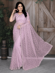 Saris de créateur indiens et pakistanais pour femmes Vexotrend – Modèles traditionnels Patola pour mariages, fêtes et Diwali – Élégants en tissu et résille, livraison rapide - Product Image 4