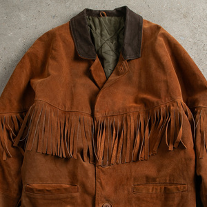 Factory Directly Provide Fish Leather Cowboy <b>Suede</b> <b>Jacket</b> Vintage Cheap Price High Street Standard Thickness Men's <b>Jackets</b> - Product Image 3