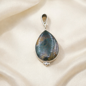 Pendentif en pierre de sang naturelle, argent sterling 925, plaqué or rose et or jaune, pendentif fait main, bijoux en pierre de sang, cadeau de Noël - Product Image 1