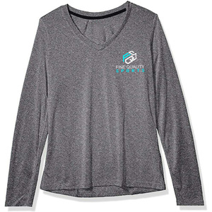 Camiseta Deportiva Ligera de Manga Larga para Mujer – Top Deportivo con Cuello en V que Absorbe la Humedad con Impresión de Logotipo Personalizado - Product Image 6
