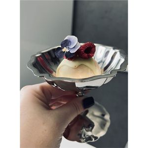 Bol à glace en métal argenté de qualité supérieure, coupelle à dessert sur piédestal, élégant saladier à fruits, ustensile de cuisine durable pour fêtes et mariages - Product Image 6
