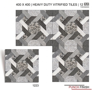 400x400mm 12mm Heavy Duty Ceramic Modern Swimming <b>Pool</b> Parking Floor Punch Finish Outdoor Anti Slip Driveway <b>Garden</b> Walkway - Product Image 1