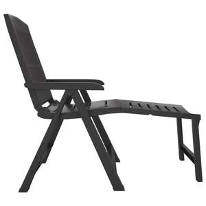 Chaise longue pliante standard en plastique anthracite pour la détente en plein air - Product Image 4
